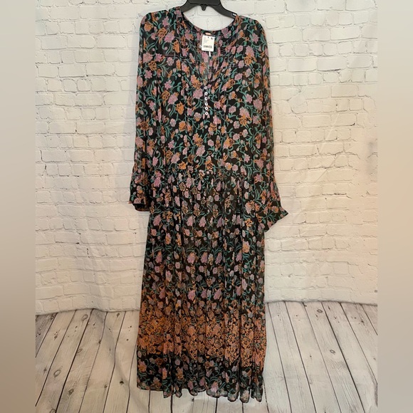 NWT Free People See It through Floral Black Combo Maxi Dress - Picture 6 of 6